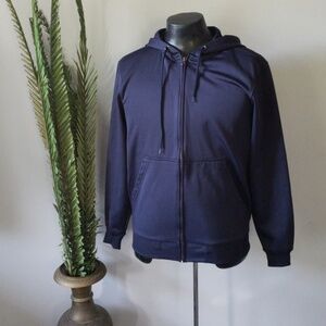 Champs navy long sleeve zip up hooded jacket